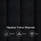 Allewie Queen Bed Frame, Velvet Upholstered Platform Bed with Vertical Channel Tufted Headboard, Mattress Foundation with Strong Wooden Slats, Box Spring Optional, Easy Assembly, Black