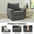 Signature Design by Ashley Stairatt Upholstered Accent Chair, Gravel Gray | 100% polyester fabric, Smooth platform foundation, 38 in width, Attached back and loose seat cushions, Flared arms