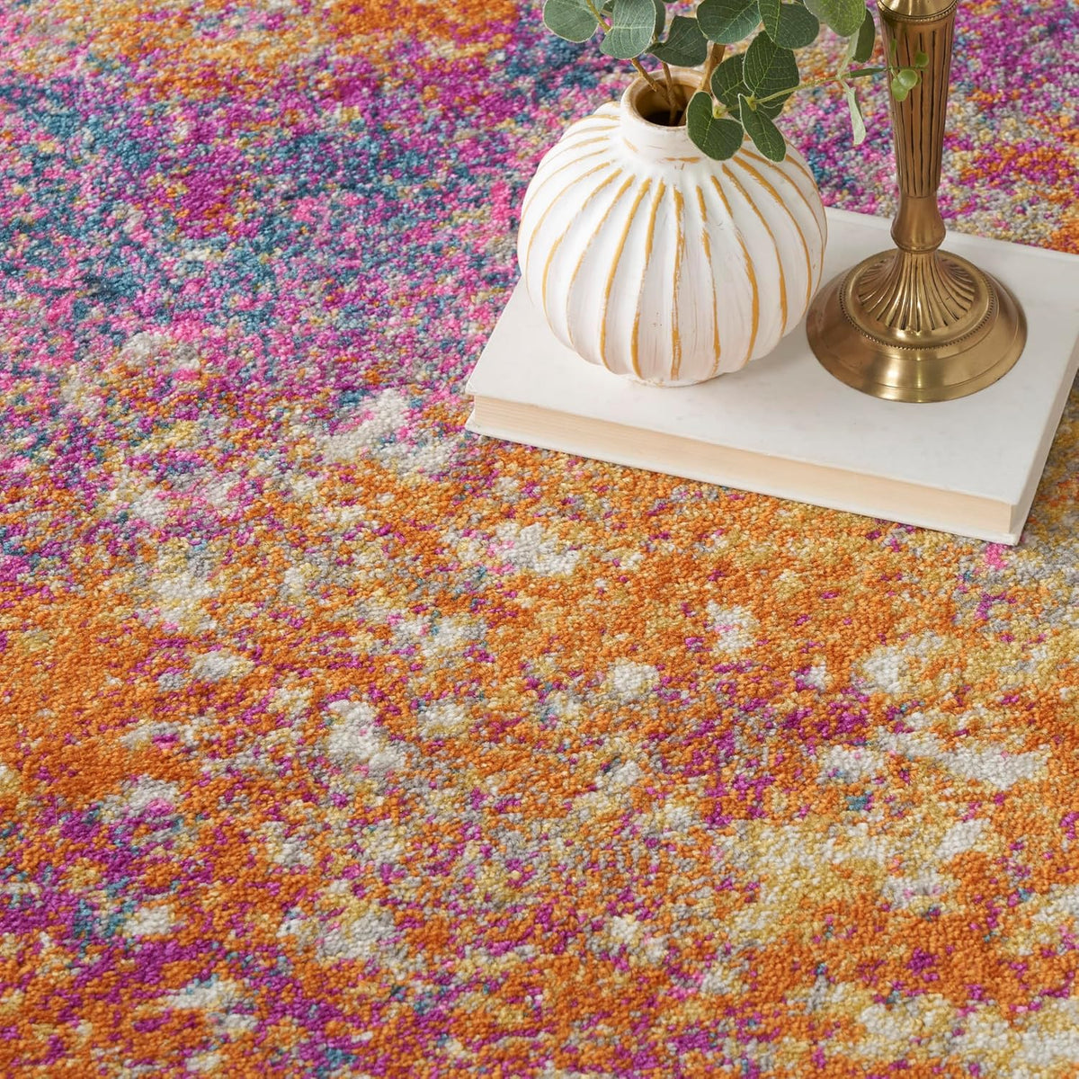 Nourison Home Passion Sunburst 8' x 10' Area-Rug, Modern, Abstract, Easy-Cleaning, Non Shedding, Bed Room, Living Room, Dining Room, Kitchen