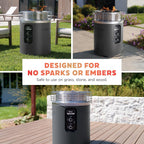 Ninja Fireside360 Fire Pit & Heater, 80,000 BTU, 3 Modes, Push Start, Gray | Ninja Fireside360 offers flame, heat, or both with up to 80,000 BTUs, hassle-free dial control, and smokeless design
