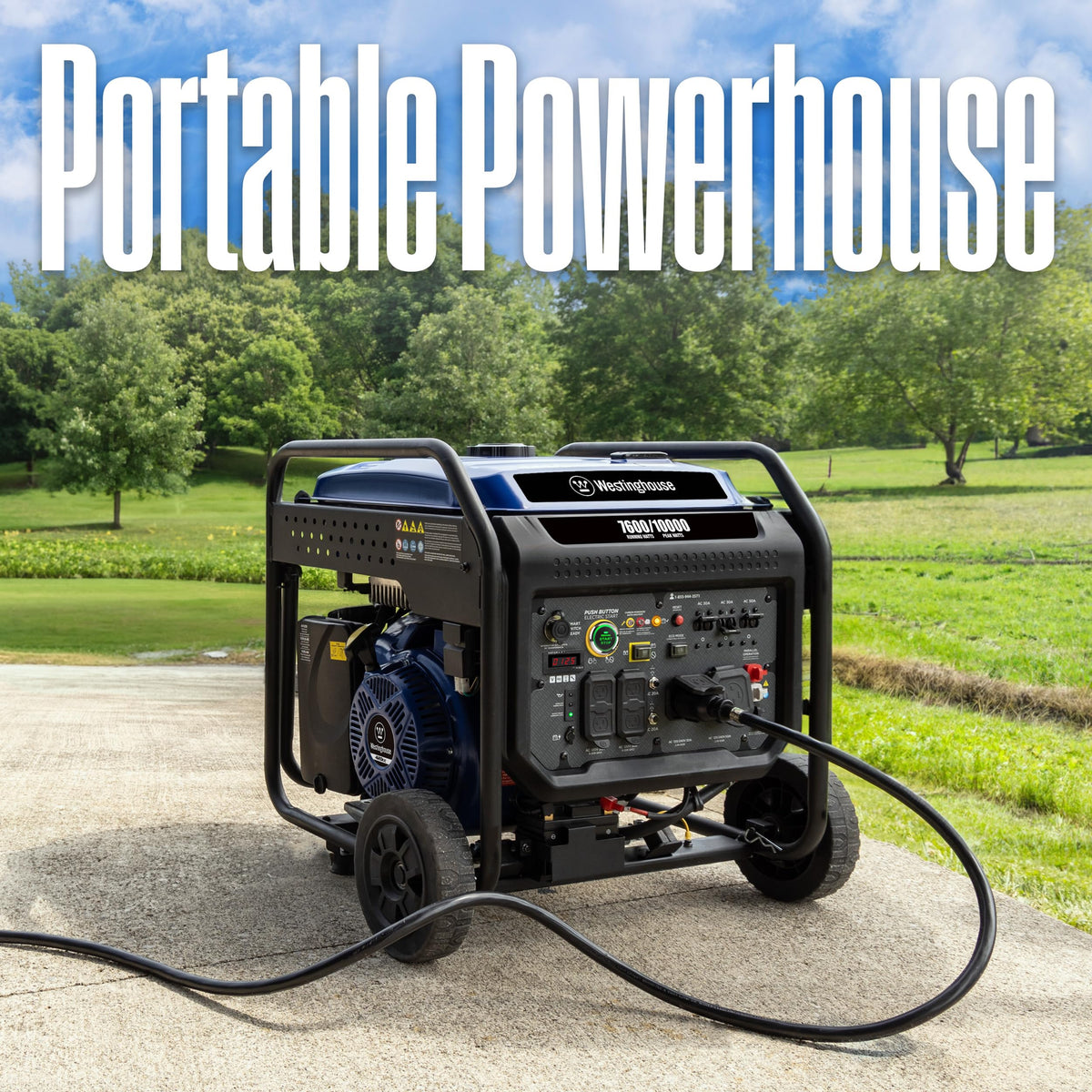 Westinghouse 12000 Peak Watt Dual Fuel Portable Inverter Generator, Remote Electric Start, Transfer Switch Ready, Gas and Propane Powered, Low THD - Safe for Electronics, Parallel Capable, CO Sensor