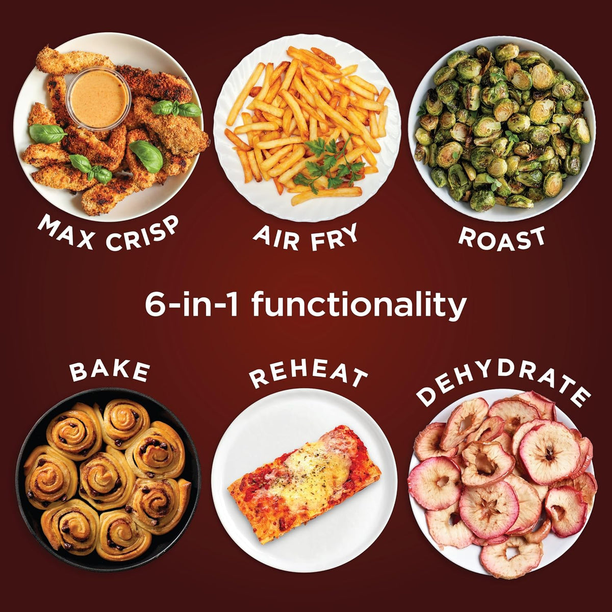 Ninja Air Fryer XL with MaxCrisp, 6.5 Qt, 6-in-1, Grey, AF181 | Max crisp, air fry, roast, bake, reheat, dehydrate, 1750W, 450F max, Fits 9 lbs wings