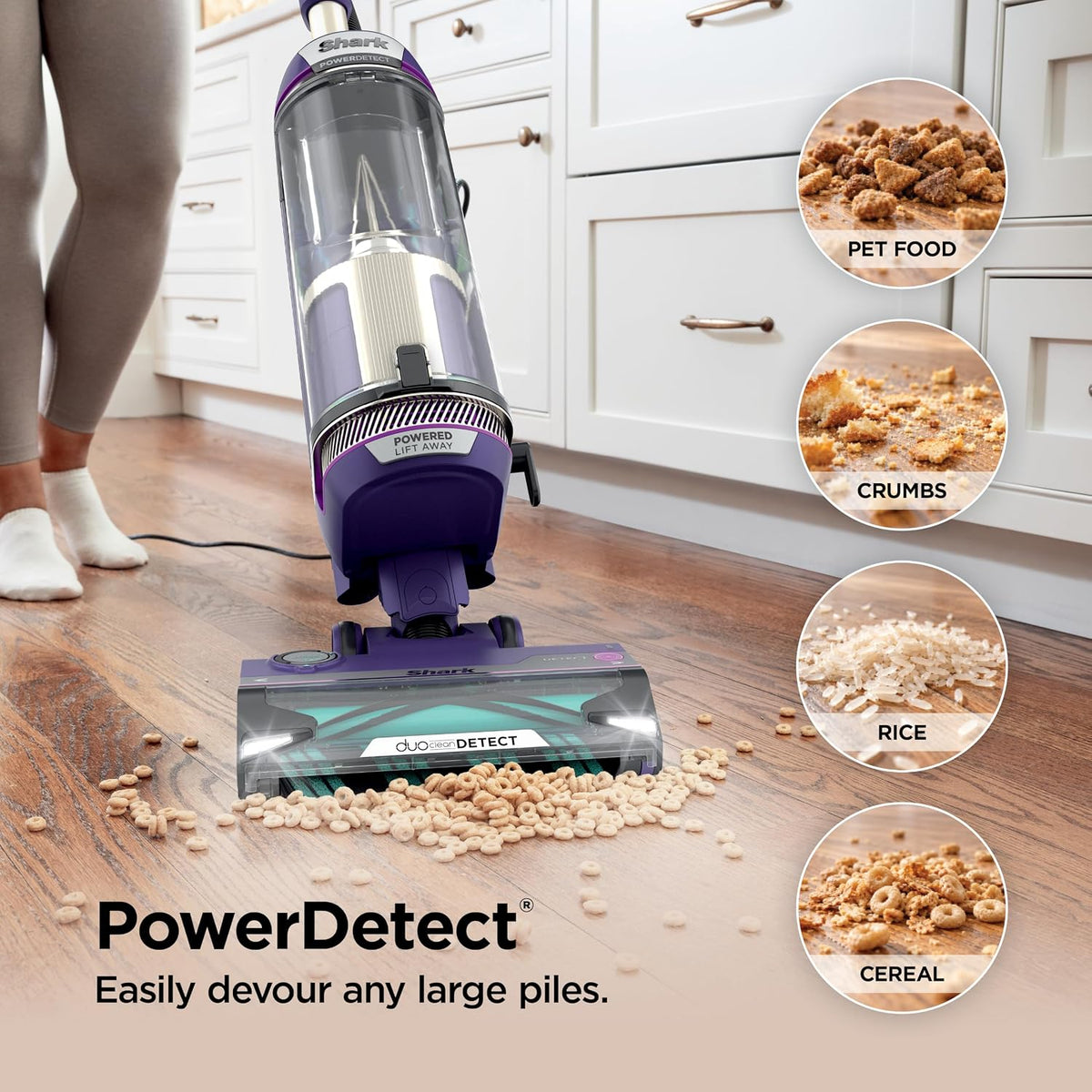 Shark PowerDetect Upright Vacuum, HEPA Filter, Lift-Away, Eggplant, AZ4002