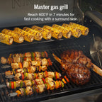 Ninja FlexFlame ProConnect Grill & Smoker, 5-in-1, Black/Gold, PG305 | Ninja FlexFlame ProConnect smokes & griddles with 200-600°F precision, synced to your phone for real-time cook alerts.