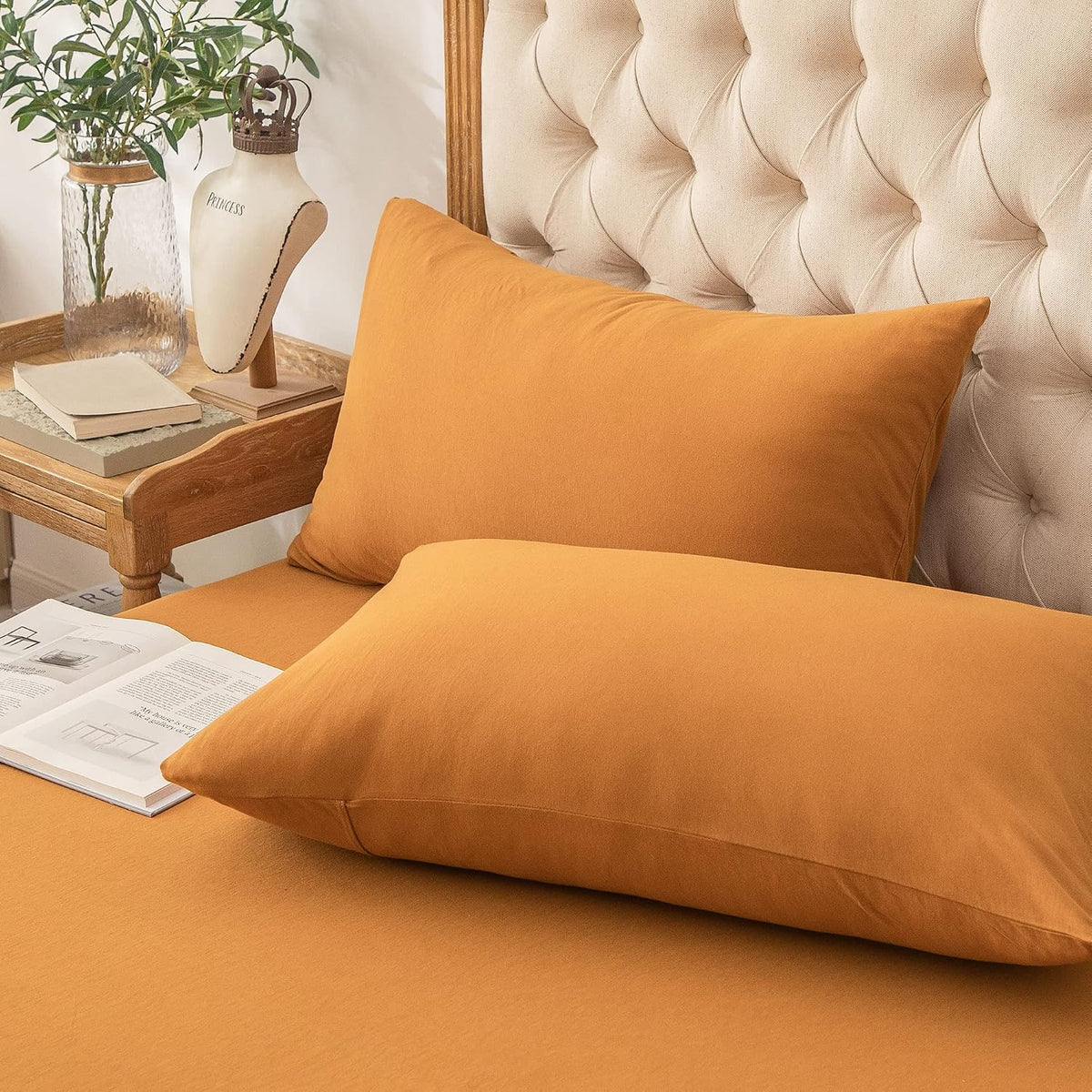 PURE ERA Jersey Knit Pillow Cases Solid Sage Green Standard