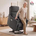 HOMCOM Riser Recliner Chair with Vibration Massage and Heat, Dark Grey