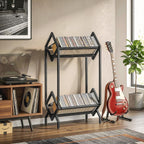 HOMCOM 50 CD Storage Rack 2-Tier Metal CD/DVD Rack Space-Saving Black