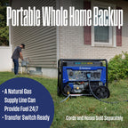 Westinghouse 13500 Peak Watt Tri-Fuel Home Backup Portable Generator, Remote Electric Start, Transfer Switch Ready, Gas, Propane, and Natural Gas Powered