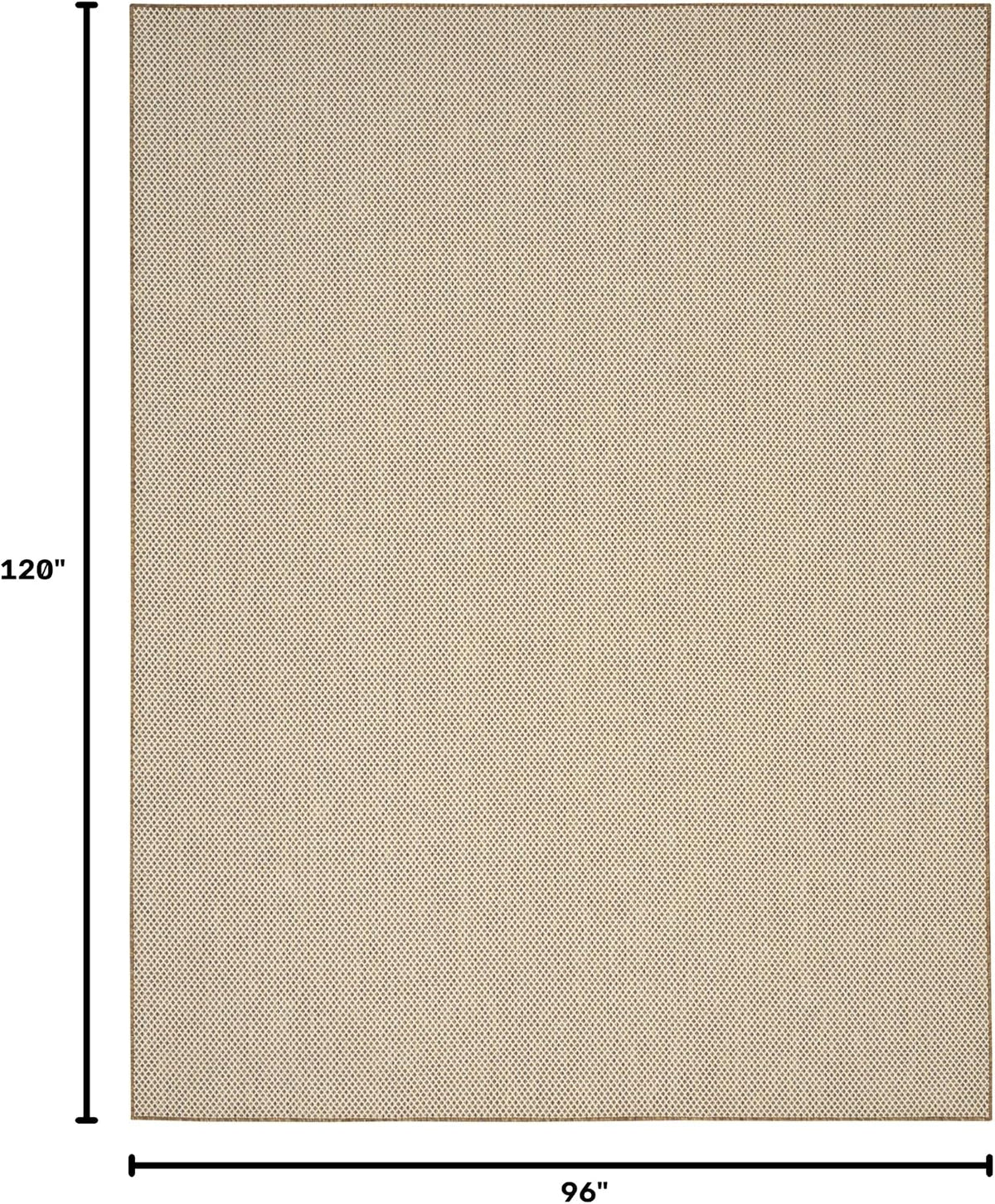 Nourison Home Courtyard Jute Ivory 8' x 10' Area Rug - Easy Clean, Non Shedding, Bed Room, Living Room, Dining Room, Kitchen (8' x 10')