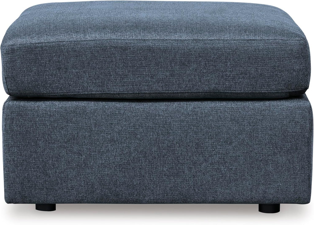 Signature Design by Ashley Modmax Oversized Square Accent Ottoman, Ink Blue | Stain-resistant Next-Gen Nuvella performance fabric, 32 in square footprint, Fits modular sectionals, No assembly required