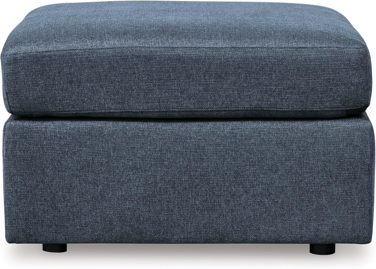Signature Design by Ashley Modmax Oversized Square Accent Ottoman, Ink Blue | Stain-resistant Next-Gen Nuvella performance fabric, 32 in square footprint, Fits modular sectionals, No assembly required