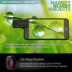 Xenvo Pro Lens Kit for iPhone and Android, Macro and Wide Angle Lens with LED Light and Travel Case Black