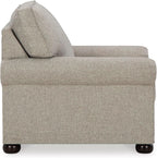 Signature Design by Ashley Gaelon Accent Chair, Dune Beige Chenille Fabric | Soft textured herringbone pattern, Sag-resistant platform foundation for even support, Traditional nailhead trim