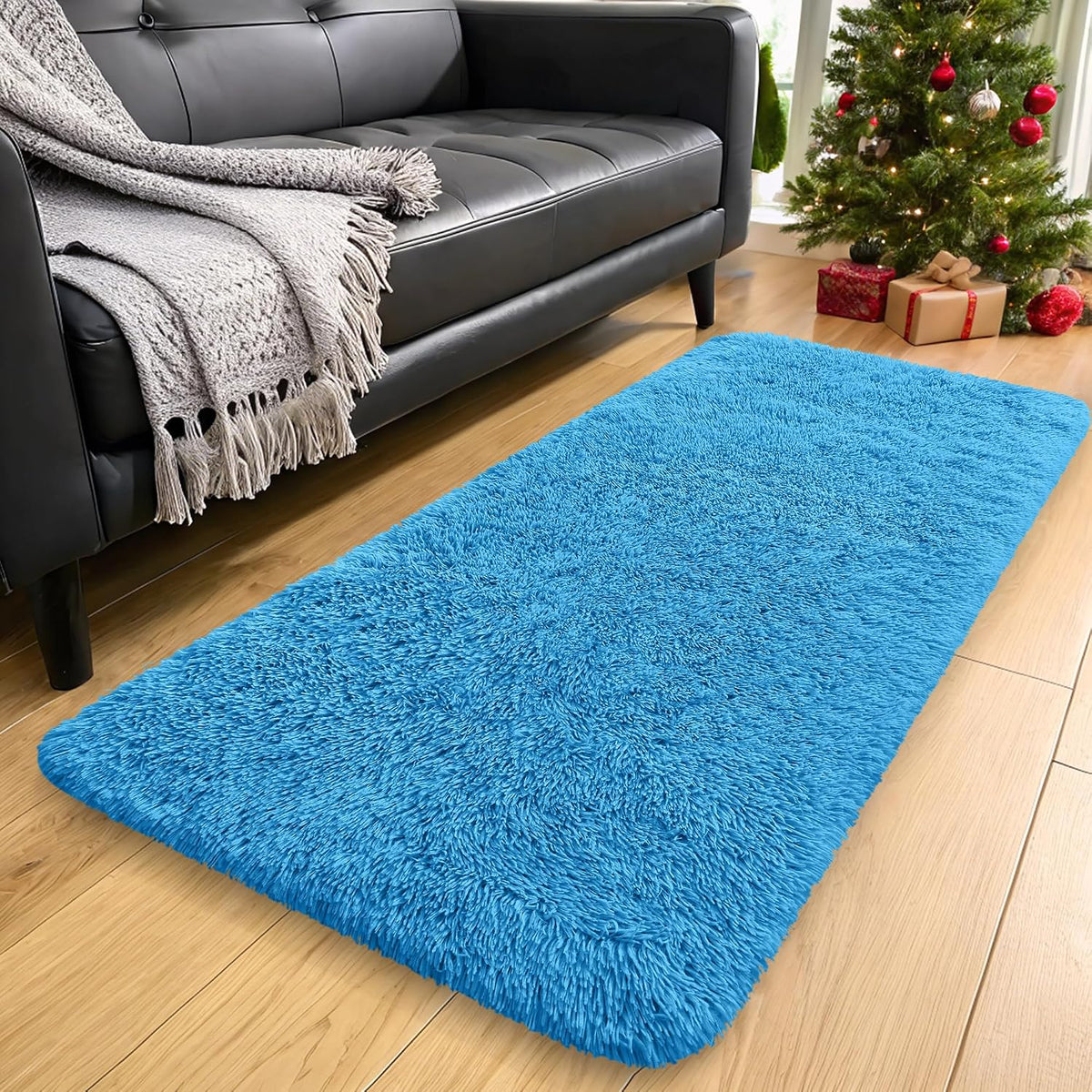 OLANLY Beige Round Rugs for Bedroom - Machine Washable, 4 ft Circle Area Rugs for Living Room, Soft and Fluffy Shaggy Carpet for Teen Girls and Boys, Nursery Rooms, Dorms, Home Decor Aesthetic