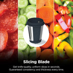 Ninja NeverClog 3-in-1 Juicer, Slicer & Shredder, 32oz Vessel, JC152 | NeverClog auger juices non-stop, plus slicing & shredding attachments. Total Pulp Control, 32-oz vessel, dishwasher safe