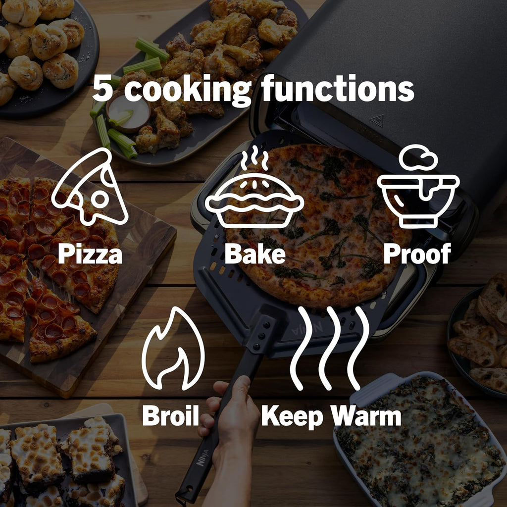 Ninja Artisan Pizza Oven, 12-in Pizza in 3-Min, 700F, 5-in-1, Gray, MO201 | Ninja Artisan Electric Pizza Oven bakes 5 pizza styles and air fries, all in one outdoor appliance.