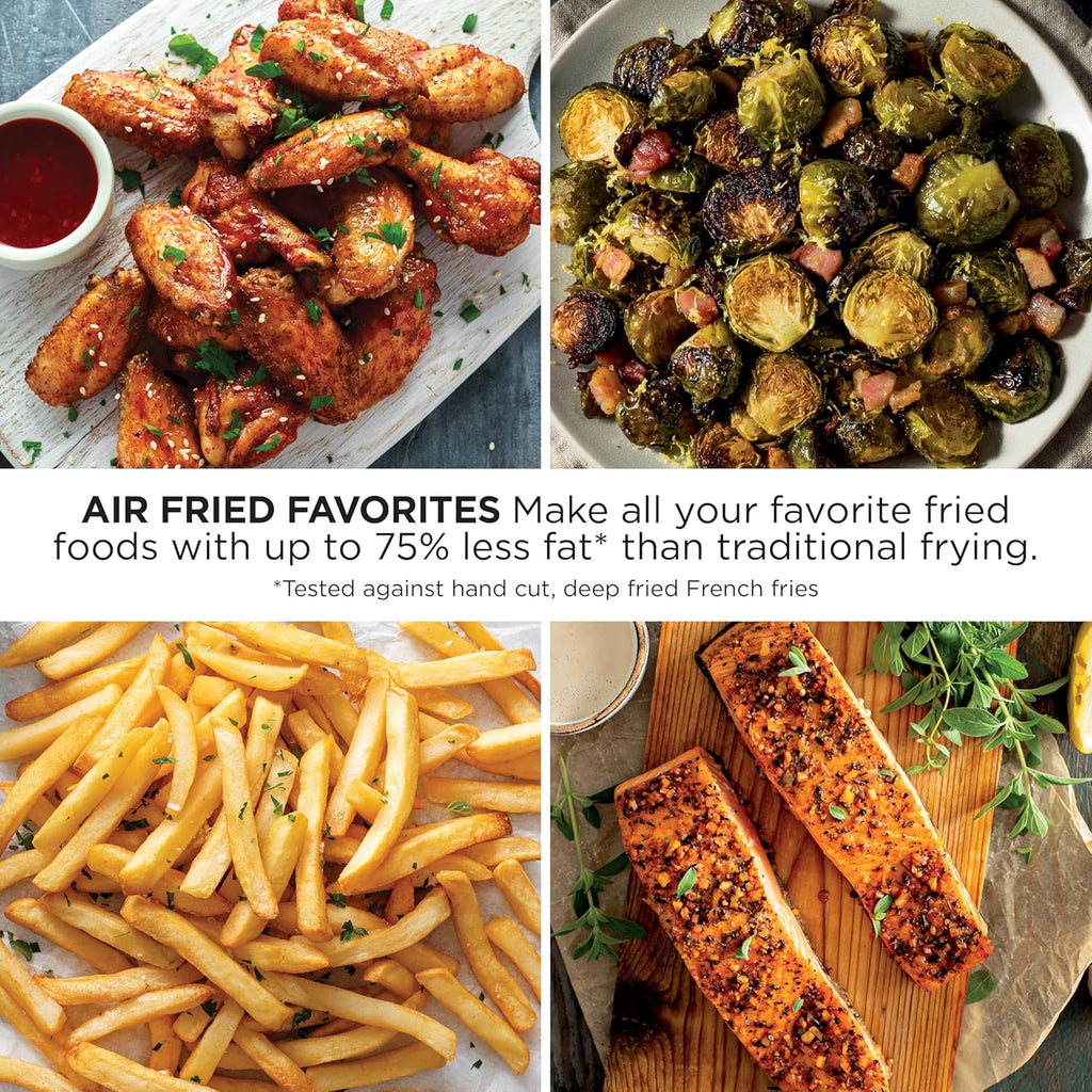 Ninja Air Fryer, 4 Qt Capacity, 4-in-1 Crisp, Roast, Reheat, and Dehydrate, Dishwasher Safe Parts, 105°F-400°F, 1550 Watt, Grey, AF101 | Crisps, roasts, reheats, dehydrates, 1550W, High-gloss finish, Fits 2 lbs fries, Dishwasher-safe
