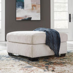 Signature Design by Ashley Oversized Ottoman Coffee Table, Stone, Aviemore | 38-in large ottoman, 100% polyester chenille, Durable and comfortable cushions, Reinforced frame, No assembly required