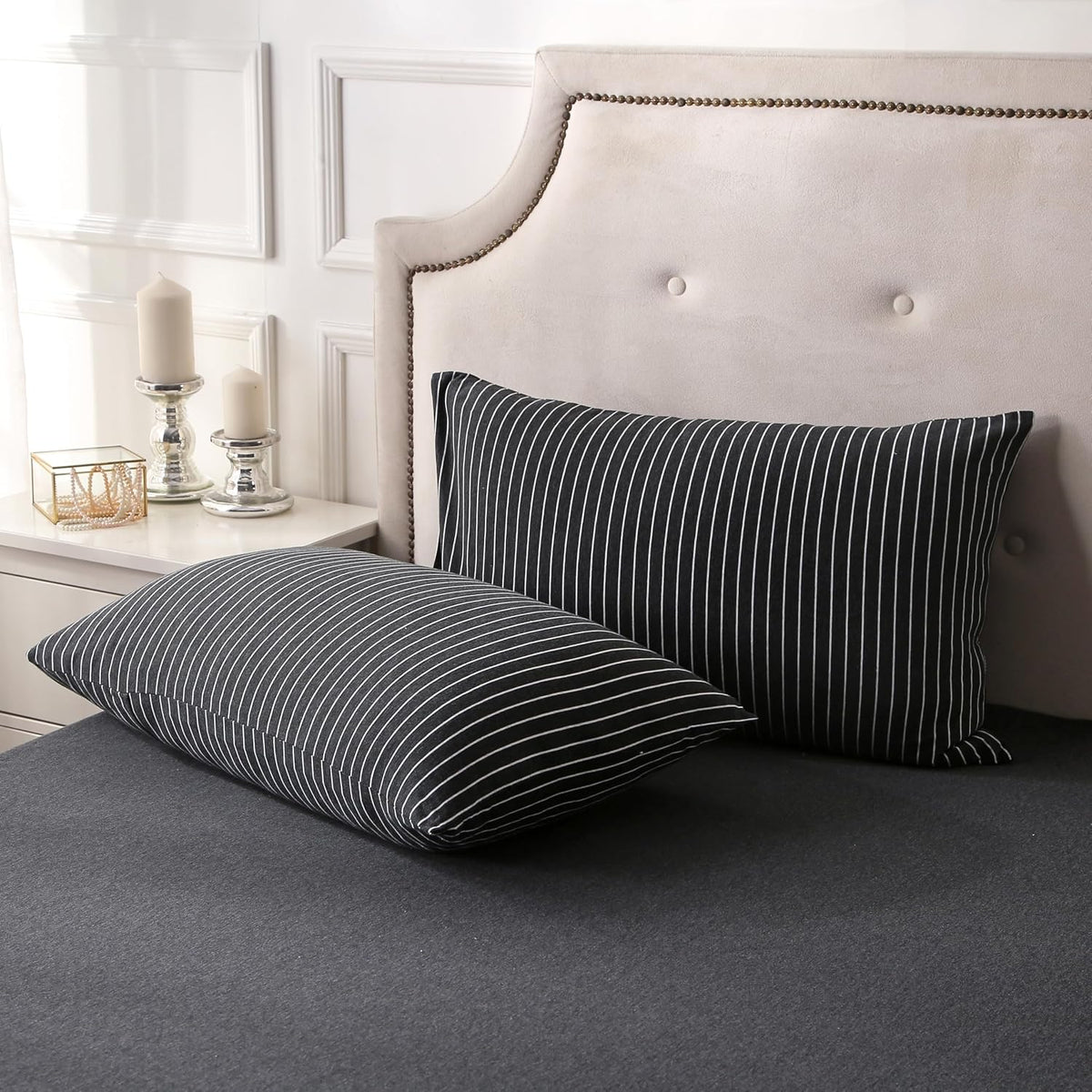 PURE ERA Jersey Knit Pillow Cases Solid Sage Green Standard