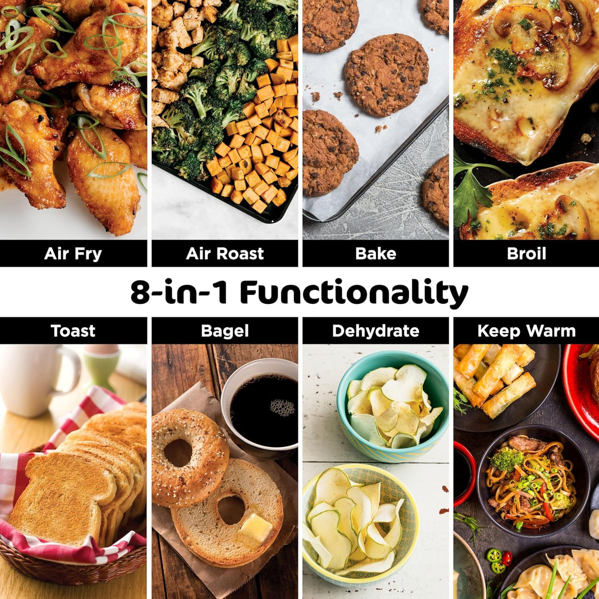 Ninja Digital Air Fry Countertop Oven, 8-in-1, XL, Silver, SP101 | Air fry, air roast, broil, bake, toast, bagel, dehydrate, keep warm, 1800W, Flip up & away