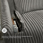 Signature Design by Ashley Tie-Breaker Swivel Glider Recliner, 2 Bolster Pillows, Hidden Storage, Fabric Upholstery, 41.38" W x 40.25" D x 39.75" H, Light Gray