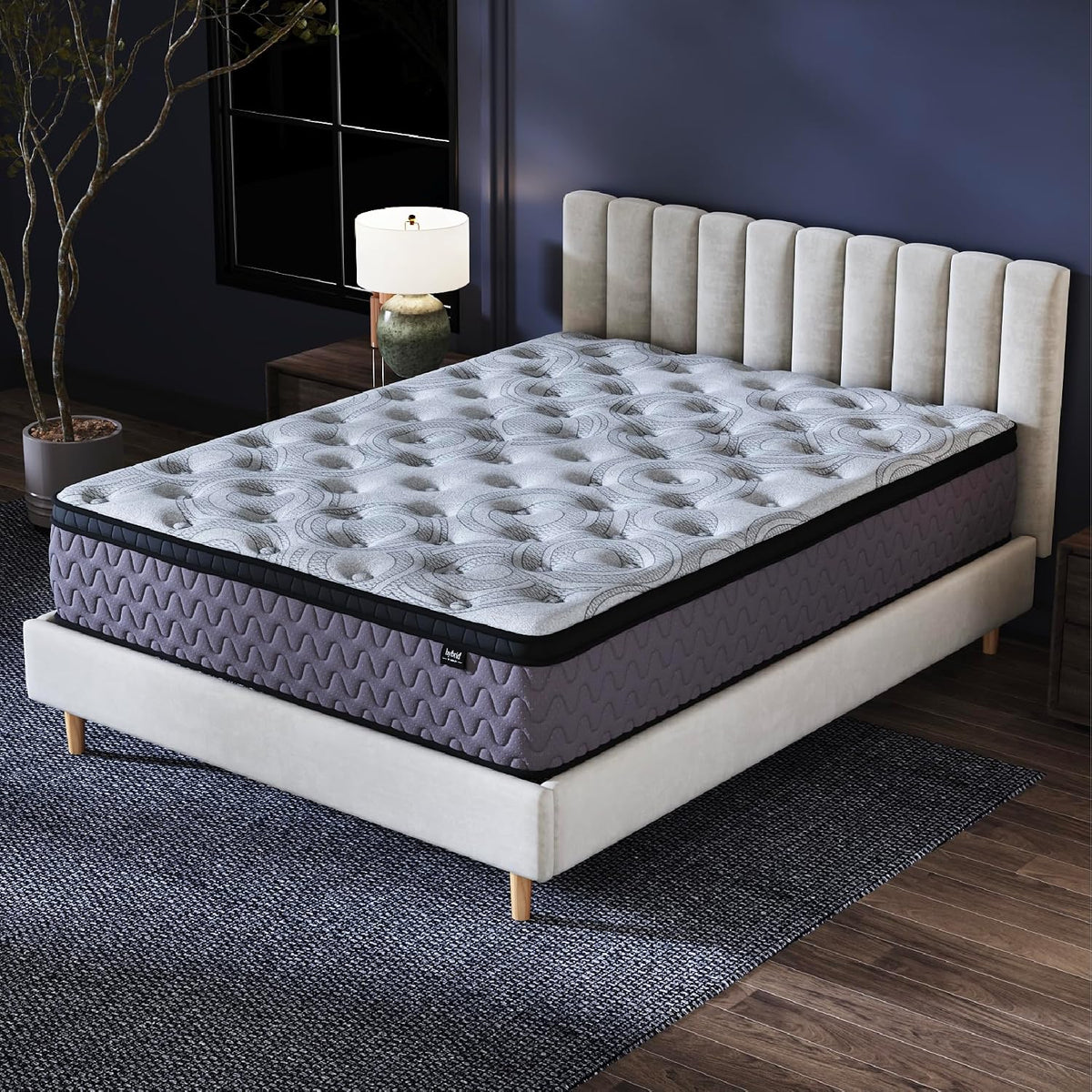 Signature Design by Ashley 12 Inch Medium Firm Hybrid Mattress Queen, Gray