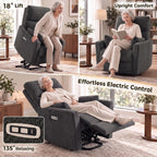 HOMCOM Riser Recliner Chair with Vibration Massage and Heat, Dark Grey