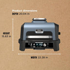 Ninja Woodfire ProConnect Premium XL Outdoor Grill & Smoker, Black & Gold | Ninja Woodfire ProConnect 7-in-1 Grill has 180 sq in of space, and an app-connected thermometer for foolproof BBQ smoking
