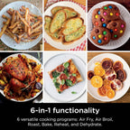 Ninja Air Fryer DoubleStack XL, 10 Qt, 6-in-1, Deep Grey, SL401 | Air fry, broil, roast, bake, reheat, dehydrate, Cooks 4 foods at once, Fits 5 lb chicken