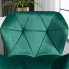 HOMCOM Bar Stools Luxurious Velvet-Touch Footrest Swivel Set Of 2 Green
