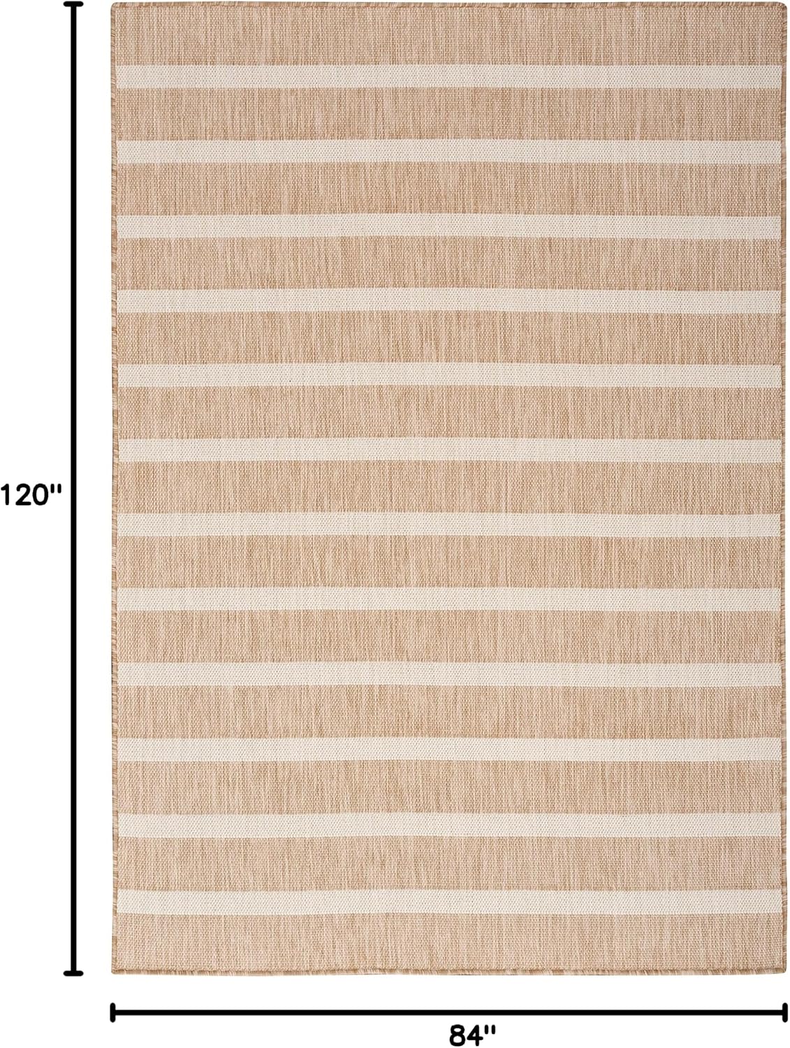 Nourison Home Positano Beige Ivory 7' x 10' Area Rug - Easy Clean, Non Shedding, Bed Room, Living Room, Dining Room, Kitchen (7' x 10')