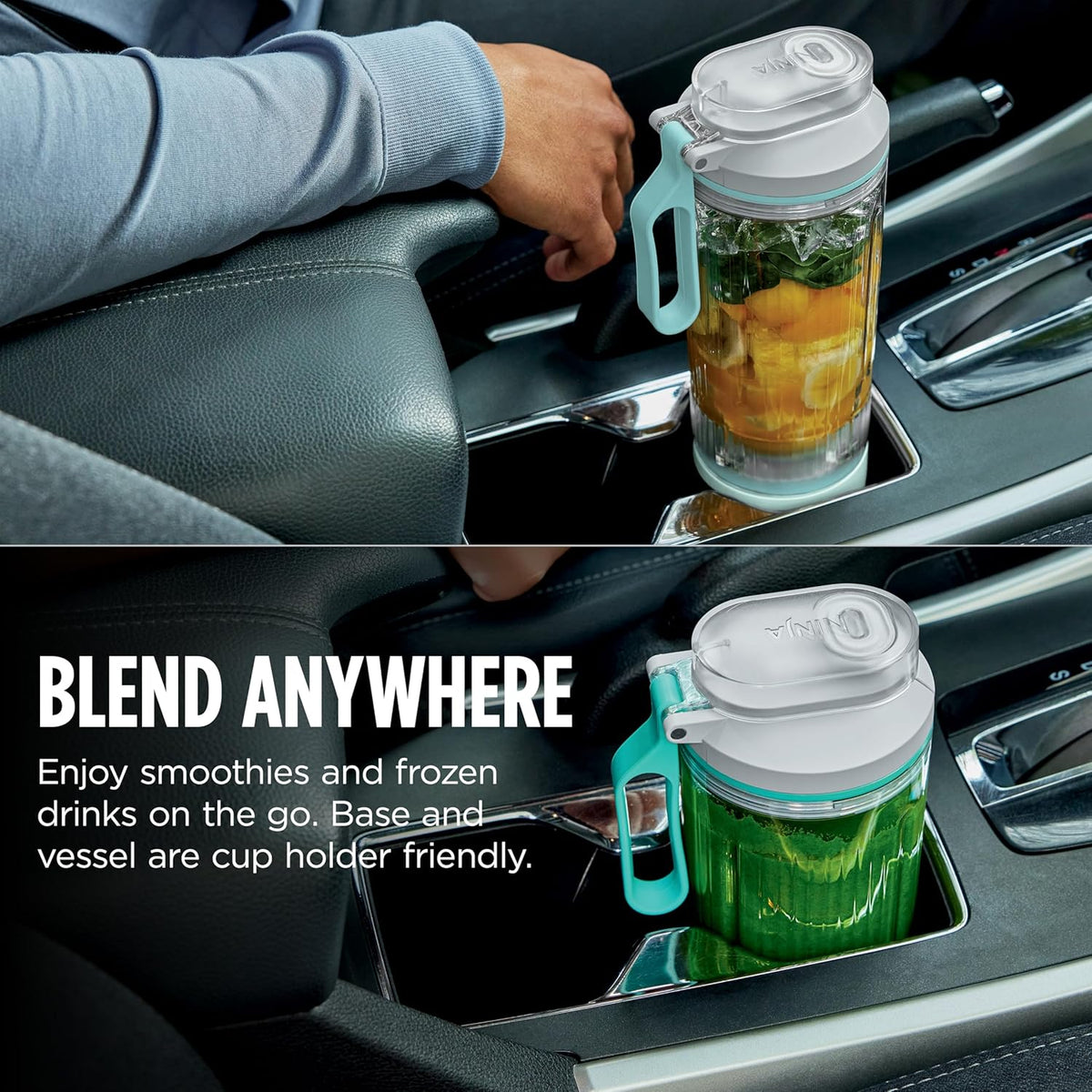 Ninja Blast Max Portable Blender, Twist & Go, 22oz, Grey, BC251GY | Twist & Go removable 22-oz vessel. Auto-iQ Crush & Smoothie programs, cordless. Dishwasher safe, leakproof lid.