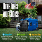 Westinghouse 12000 Peak Watt Dual Fuel Portable Inverter Generator, Remote Electric Start, Transfer Switch Ready, Gas and Propane Powered, Low THD - Safe for Electronics, Parallel Capable, CO Sensor