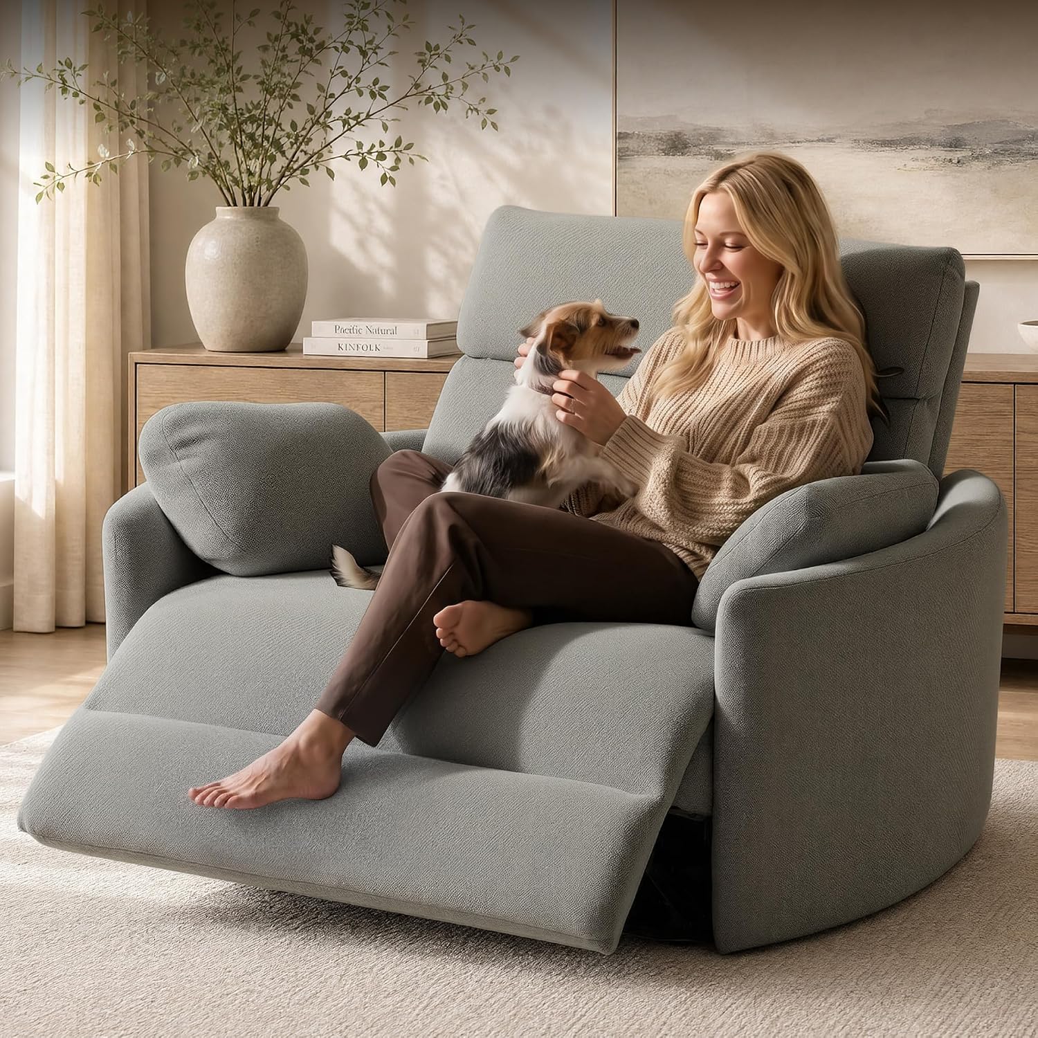 Tivra™ Mochi Oversized Power Recliner - 54" Luxury Lounging Chair