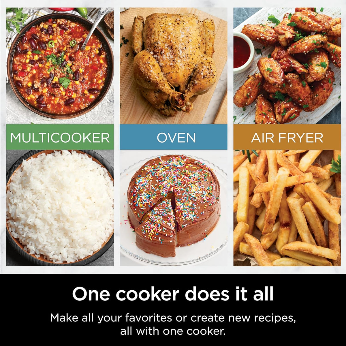 Ninja® Combi™ All-in-One Multicooker & Air Fryer, Stainless Steel, SFP701 | Cooks complete family meals in 15 mins, HyperSteam + Air Fry, 14-in-1, Bake, Roast, Slow Cook & more, 3 accessories included.