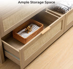 SICOTAS 7 Drawer Rattan Dresser for Bedroom, 57" Wide Dresser