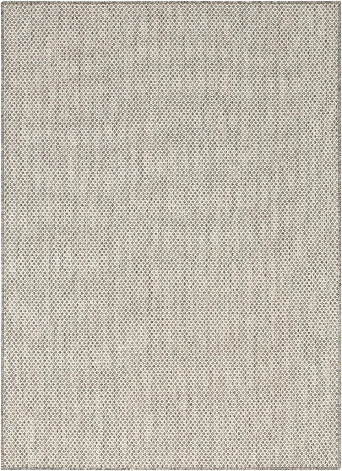 Nourison Home Courtyard Ivory Silver 6' x 9' Area Rug - Easy Clean, Non Shedding, Bed Room, Living Room, Dining Room, Kitchen (6' x 9')