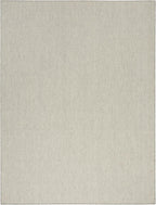 Nourison Home Courtyard 9' x 12' Indoor/Outdoor Serged Edges Area Rug Ivory Silver