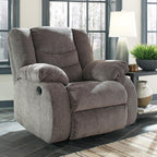 Signature Design by Ashley Manual Rocker Recliner Chair, Gray, Tulen