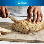 Ninja® NeverDull™ 15-Pc Wood Series Knife Block, Stainless/Walnut, K52015 | Stays razor-sharp 10+ years. Premium German stainless steel blades. Foolproof built-in sharpener. Walnut wood block & handles