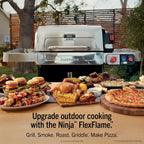 Ninja FlexFlame Grill & Smoker, Electric & Propane, 5-in-1, Steel,PG301 | Ninja FlexFlame is a 5-in-1 grill, smoker & griddle with precise 200-600°F control, fitting 3 chickens or 4 rib racks
