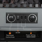 HOMCOM Electric Fireplace Stove, Freestanding Log Burner 1000W/2000W, Grey