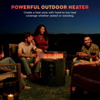 Ninja Fireside360 Fire Pit & Heater, 80,000 BTU, 3 Modes, Push Start, Gray | Ninja Fireside360 offers flame, heat, or both with up to 80,000 BTUs, hassle-free dial control, and smokeless design
