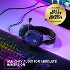 SteelSeries Arctis Nova 1 - Gaming Headset for PC, PS5, PS4, Xbox - Hi-Fi Drivers - 360° Spatial Audio - AirWeave Memory Foam Ear Cushions - Ultra Lightweight - Black