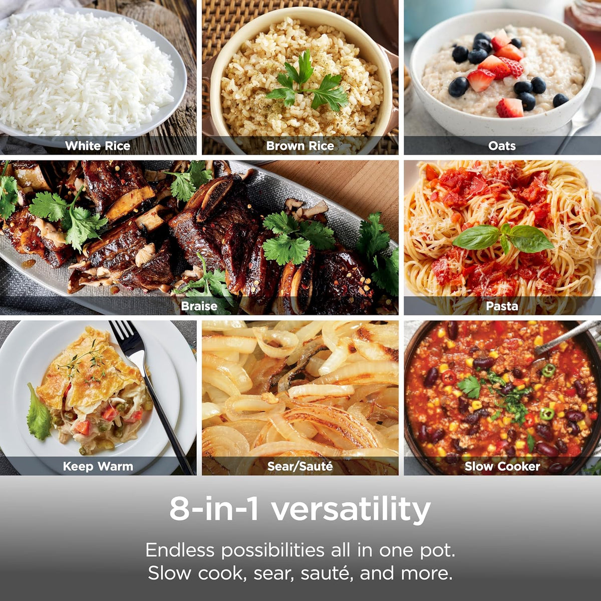 Ninja® Everyday PossibleCooker™ Pro, 6.5-qt, Midnight Blue, MC1101 | 10-in-1, 8 functions: Slow Cook, Sear/Sauté, Braise, Rice, Oats & Pasta. Replaces 10 appliances, cool-touch handles.