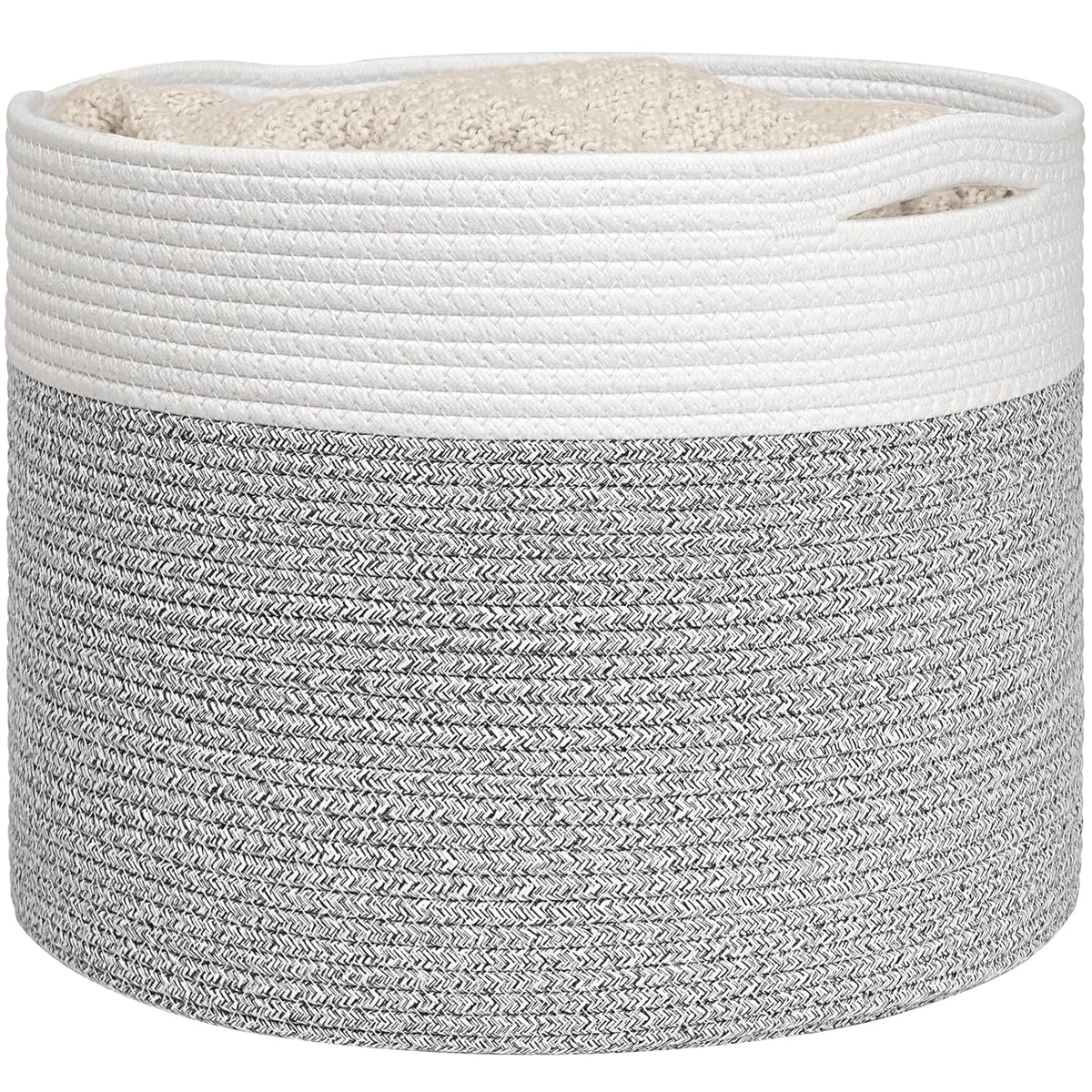 Goodpick Woven Rope Basket for Blankets Fit Nursery & Living Room, 45L
