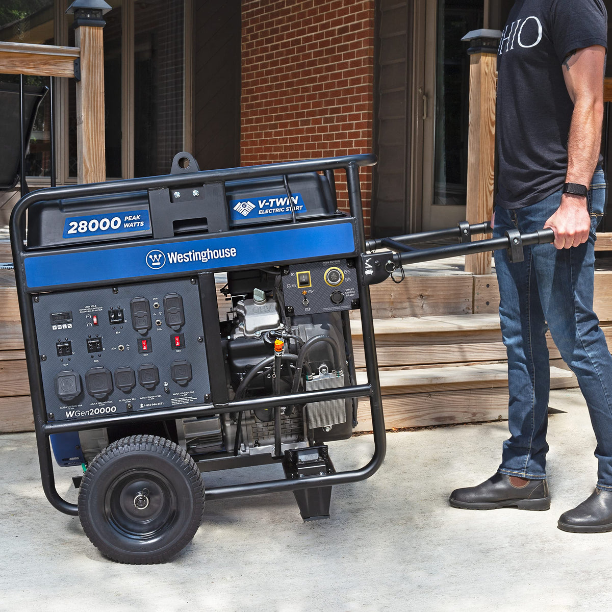 Westinghouse 28000 Peak Watt Tri-Fuel Home Backup Portable Generator, Remote Electric Start, Transfer Switch Ready, Gas, Propane, and Natural Gas Powered