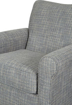 Signature Design by Ashley Renley Tweed Glider Swivel Accent Chair, Ash | Multi-tonal polyester, rayon, and acrylic upholstery, 360-degree rotation for living rooms and home offices