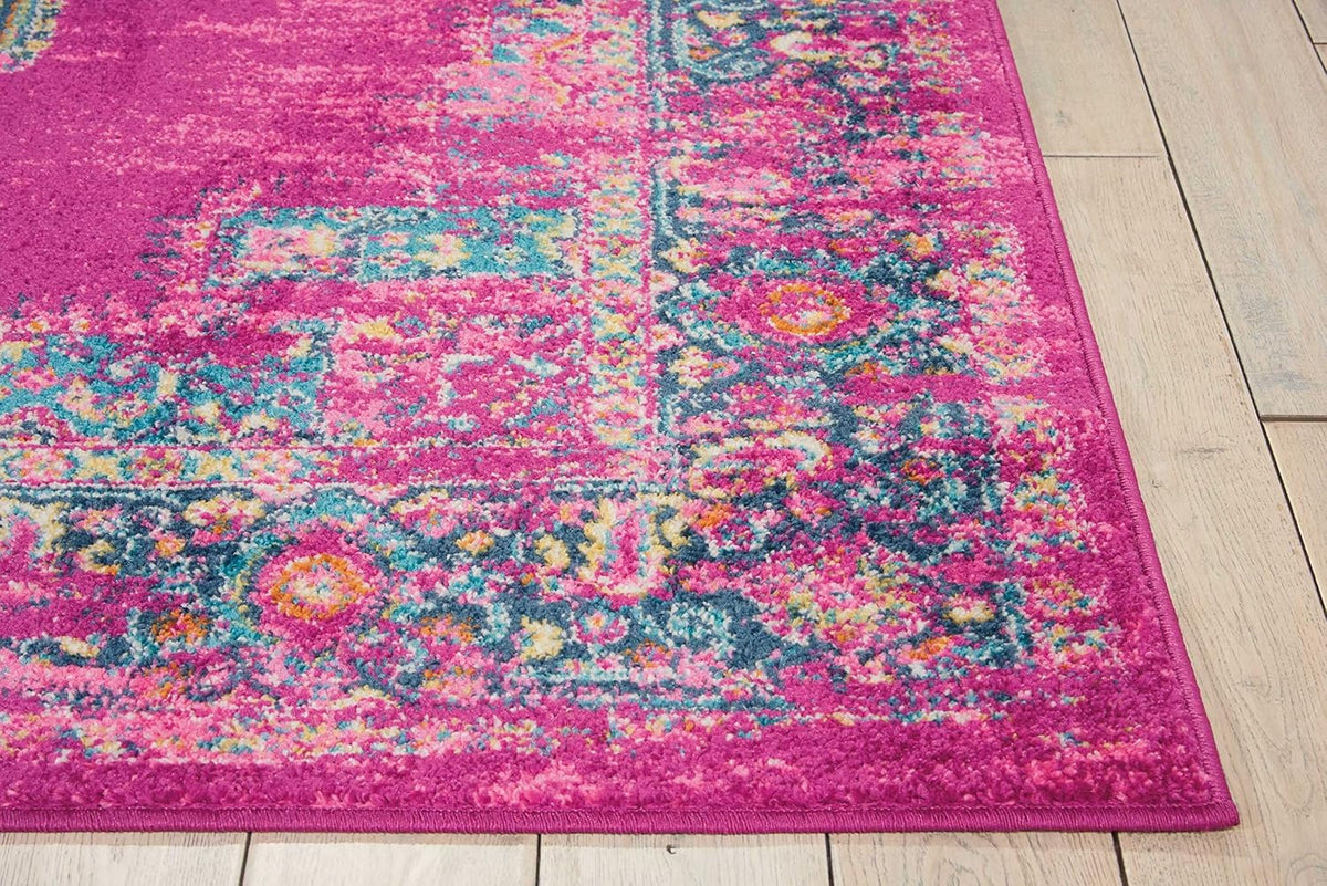 Nourison Home Passion Fuchsia 6'7" x 9'6" Area Rug - Easy Clean, Non Shedding, Bed Room, Living Room, Dining Room, Kitchen (7' x 10')