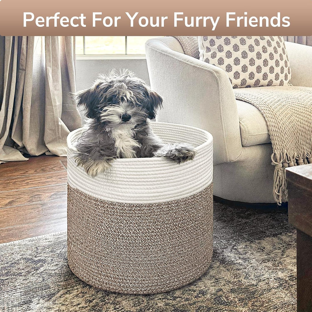 Goodpick Woven Rope Basket for Blankets Fit Nursery & Living Room, 45L